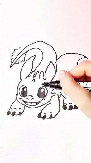 How to draw Toothless easy #httyd #toothless #howtodraw #drawing #disney #art #draw