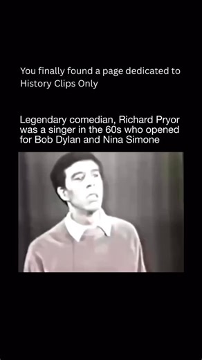 History Clips Only on Instagram: "A young Richard Pryor appears on stage not as a comedian, but as a singer during the early 1960s. Before fame, he performed music live, sharing stages with major artists. The clip reveals a focused, serious side of Pryor long before his groundbreaking comedy changed entertainment forever. It shows how legendary careers often begin far from where the world remembers them. Pryor’s early musical path highlights his versatility and ambition, opening for icons like B
