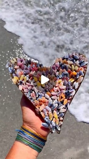 Longboat Key ....Beach, Shells, Sunsets,Palm Trees on Instagram: "Those colors though!!! I can never resist a colorful coquina🌴🌴 * * * #heart #shells #coquinas #longboatkey #florida #beach"