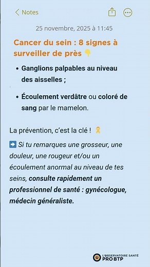 ❤️‍🩹 Cancer du sein : 8 signes à surveiller de près !
