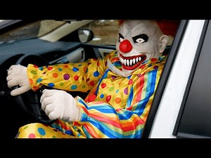 Scary Clown Attacks in Car and with Giant Teddy Bear Prank (Part 1) - WeeeClown Around
