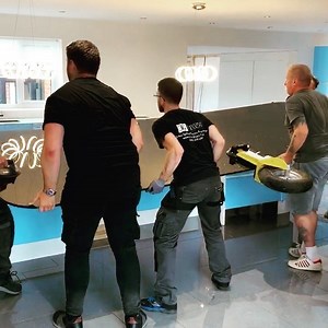 Glittery Giant Kitchen Glass Island Top Installation #decorativepanels #installation #splashbacks #splashback #kitchen #glass #london #kitchens #business #stealthdevelopments #watford #refurb #kitchenremodel #art #fishscales #granddesigns #video #commercialglass #photo #hertfordshire #buckinghampshire #kitchenslondon #printed #love #kitchensplashback #homedecor #creoglasssplashbacks #creoglass #uk, I'm using @creoglassdesign | CreoGlass