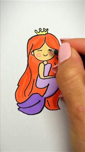 MAGICAL Mermaid Drawing Tutorial! 🧜‍♀️✨ Ocean Princess #shorts