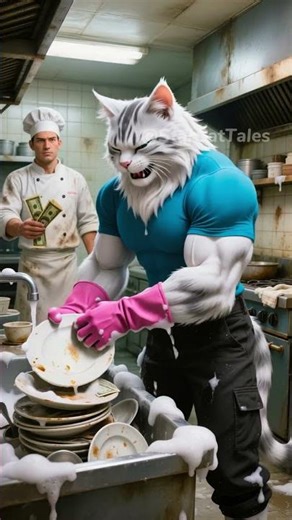 Cat Dad Helps Kitten Catch Golden Fish