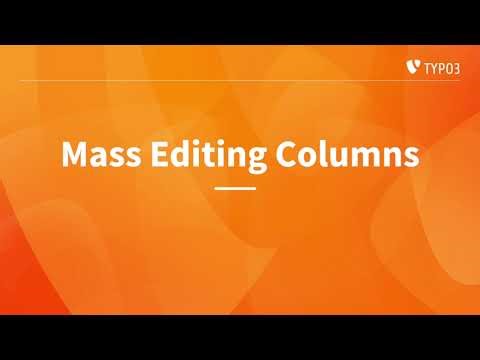Mass Editing Columns in TYPO3 v13