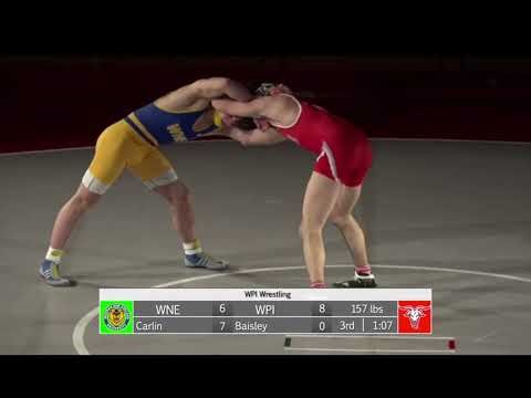 157lbs Colin Carlin (Western New England) vs Joey Baisley (WPI)
