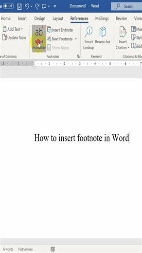How to insert footnote in Word #shorts #howto #viral
