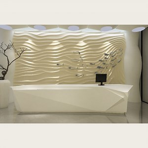 [Hot Item] Customizable Reception Table with Solid Surface in Various Shapes