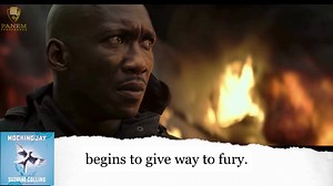 Mockingjay from page to screen. 📚🎥This scene from The Hunger Games: Mockingjay Part 1 shows how faithfully the filmmakers adapted Suzanne Collins book to the big screen. Jennifer Lawrence, Patina Miller, Mahershala Ali, and Wes Chatham in the ‘You Burn With Us' scene from Mockingjay Part 1. The audio is the Mockingjay audiobook by Suzanne Collins, read by Tatiana Maslany. | Panem Propaganda