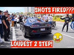 RIDICULOUS SUPRA LOUD 2 STEP ANTI-LAG Shuts Down the Street! BLACK WIDOW SUPRA