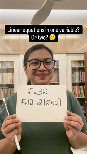 Mariam Tahoora on Instagram: "Most students don’t fail age problems because of math… They fail because they don’t know how to start. And the biggest confusion? “Is this chapter 6?” “Is this linear equations in one variable?” “Is this two variables?” Listen carefully: Real life doesn’t come labelled as 📘 Chapter 3: Linear Equations 📗 Exercise 7B Math is not about chapters. Math is about relationships. If you can express one variable in terms of another, you can solve almost anything. Stop think