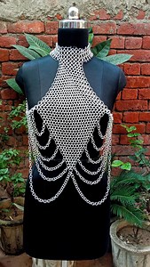 Aluminium Chainmail Halter Top 10mm 16 Gauge Butted Rings Medieval Gothic Cosplay Armor - Etsy