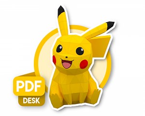 Pikachu - Pokémon Papercraft 3D Origami DIY - PDF Download