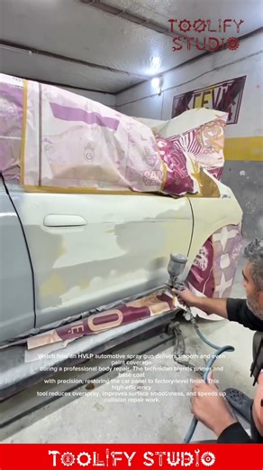Pro Auto Body Paint Repair Using HVLP Spray Gun #carrepair #painting #autobody