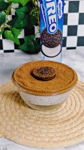 Oreo Cream Cups 🍪😍 3-Ingredient No Bake Dessert! #Shorts