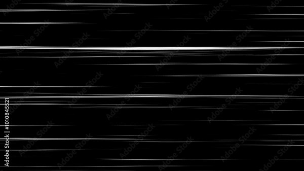 Horizontal anime speed line overlay animation, fast speed line motion with transparent background Stock Video