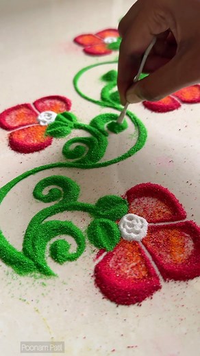 83K views · 11K reactions | 2 quick floral border rangoli patterns for beginners! #creative #rangoli #ideas #relaxing #rangoliart #festivities #rangolidesigns #festive #homedecor | Blissful Stuff by Poonam | Facebook
