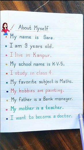 10 Lines on Myself/Self Introduction in English/10 Lines on Myself in English/ Short About Myself