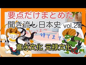 【聞き流し日本史B】vol.28 寛永文化、元禄文化（江戸時代）（p.212〜p.217、183~185）