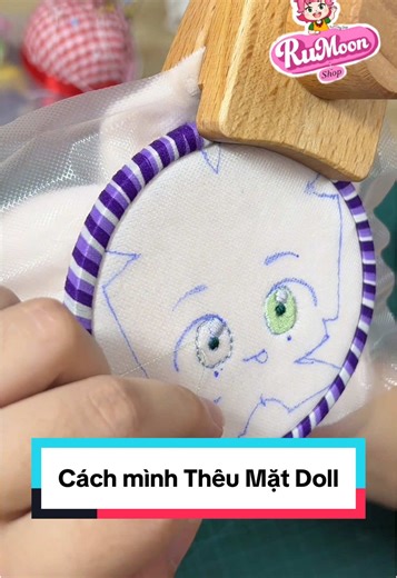 Cách mình Thêu mặt Doll cỡ nhỏ. #plushies #plush #diy #handmade #maydoll #doll #dollplush #fyp #sewing #tutorial #huongdan #xuhuongtiktok