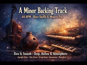 A Minor Backing Track | 60 BPM | Blues Shuffle & Modern Pop | Slow & Deep Guitar Practice