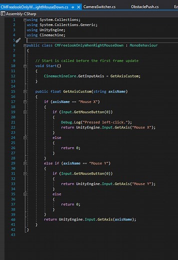 How to Set Freelook camera behind the player in unity while still being able to rotate camera when mouse clicking