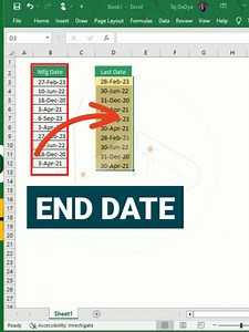 Find Month End date in excel | #enddate #eomonth #monthend #lastdate #monthlastdate #date #excel #excel2019 #excel2013 #msoffice #exceltraining #msofficetraining #exceltipsandtricks #excelreels #excelquery #interviewquestions #excelinterviewquestions #excelproblem #excelshortcuts #excelshortkeys #karandadya1#commonmistakesinexcel #exceluser #pcuser #excel2016 #365 #office365 #excel365 | Karan Dadya