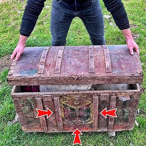 2.8M views · 10K reactions | We found a 100-year-old very old chest whose soil was hidden, and we opened the chest. | ATA OSMAN | Facebook