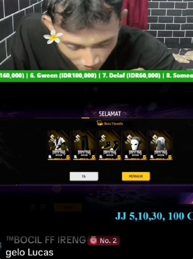 Reaksi Streamer Pertama Kali Temui Lucas di Free Fire