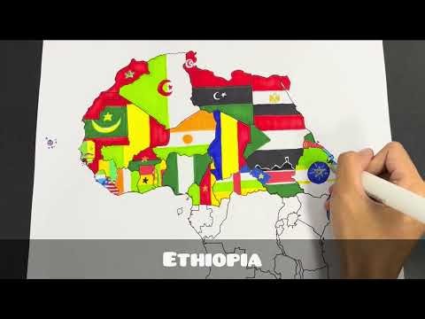 Flag map of Africa drawing #flags