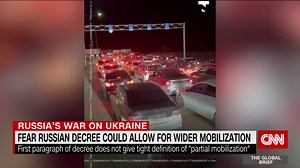 See giant line of cars trying to flee Russia