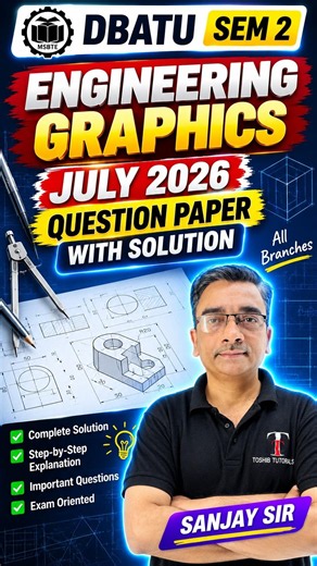 🔥 Engg Graphics July 2026 Paper Solution | DBATU Sem 2 | All Branches