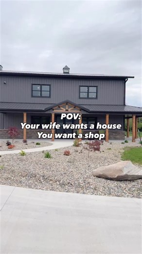 Paul Marshall • MR Post Frame on Instagram: "Barndominium = marital bliss #mrpostframe #barndominium #postframe"