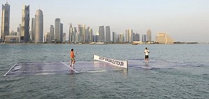 7.6K views · 214 reactions | Tennis stars Rafael Nadal and Roger Federer literally playing match on floating court IN the Persian Gulf. | World General Knowledge | Facebook