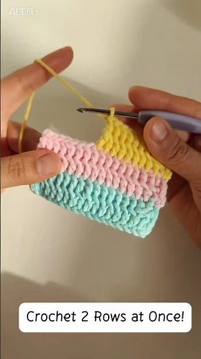 Crochet 2 Rows at Once！