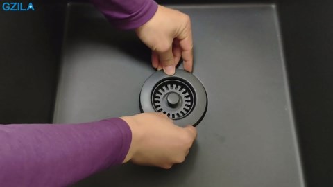 Garbage Disposal Strainer and Stopper with Decorative Disposal Flange in Black, Fit 3.5 Inch Standard Drain Hole