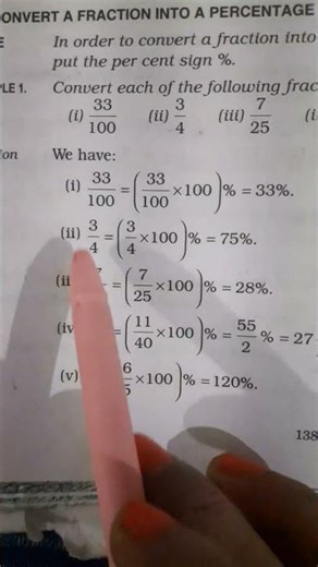 convert fractions into percentage #shortsviral #maths