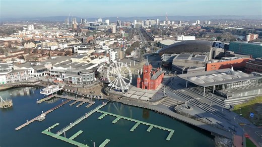 Cardiff, Wales: Drone views of the Welsh capital