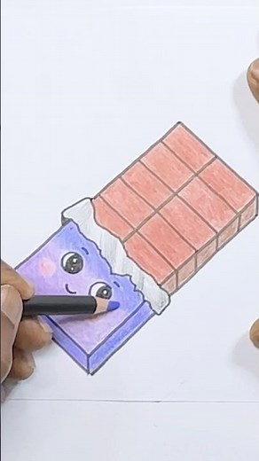 How to draw a chocolate step by step.#chocolatebar #howtodraw
