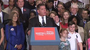 After winning re-election Mayor Marty Walsh promised supporters that his second term will bring improvements in affordable housing and education in Boston. | Boston Herald