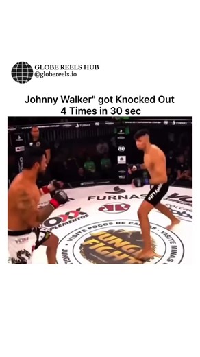 GLOBE REELS HUB on Instagram: "This 16-second clip shows one of the wildest moments in MMA, where Johnny Walker gets knocked down four times in roughly 30 seconds. The sequence is pure chaos—each knockdown comes from mistimed aggression, defensive lapses, and the opponent’s sharp counters finding the mark again and again. Walker’s explosive style has always walked a fine line between highlight-reel offense and vulnerability, and this moment captures both sides at once. It’s a reminder of how unf