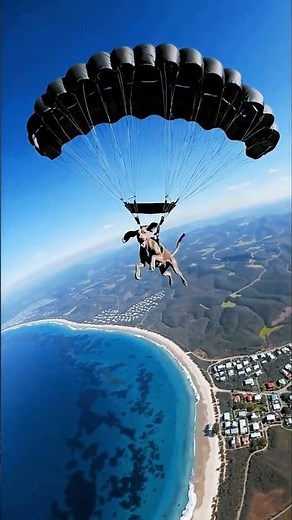 🐶 Dog Goes Skydiving! Epic Parachute Jump Adventure 🪂✈️#SkydivingDog #ParachuteDog #DogAdventure
