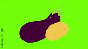 Farm harvest icon animation cartoon best object on green screen background