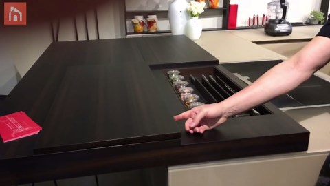 Countertop with hiddden storage and sink