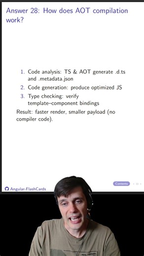 28. How does AOT compilation work? #code #angular #flashcards