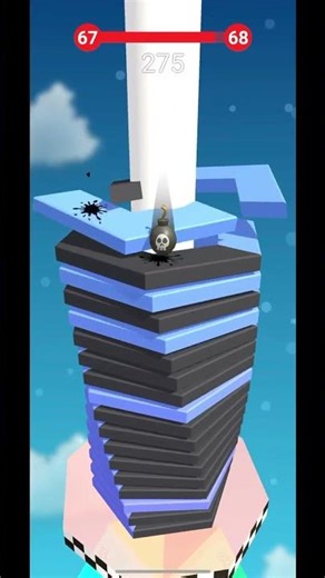 Level 1 vs Level 100 in Stack Ball 😵#stackball #shorts #challenge #helixjump #satisfying