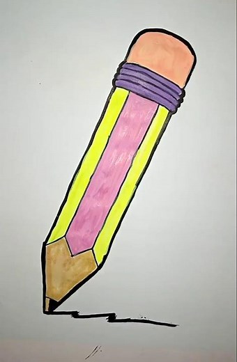 How to Draw a pencil ✏️ #Shorts #pencil #drawing #howtodraw #art #ytshorts #easydrawing #coloring