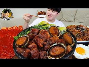 ASMR MUKBANG | Huge Pork Galbi-jjim, kimchi, korean home meal recipe ! eating