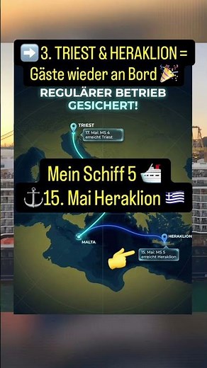 Weiterer Strecken-Verlauf 🗺️Mein Schiff 4 & 5 🚢 auf dem Weg nach Europa!