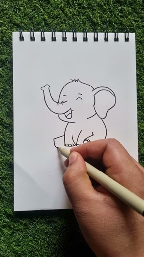 Step by step elephant easy drawing #drawing #viral #art #shorts